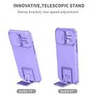 For iPhone 16 Pro Stereoscopic Holder Sliding Camshield Phone Case(Purple) - 3