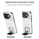 For iPhone 16 Plus Stereoscopic Holder Sliding Camshield Phone Case(White) - 3