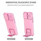 For iPhone 16 Plus Stereoscopic Holder Sliding Camshield Phone Case(Pink) - 3