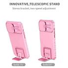 For iPhone 16 Stereoscopic Holder Sliding Camshield Phone Case(Pink) - 3