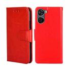 For ZTE Axon 40 Lite Crystal Texture Leather Phone Case(Red) - 1