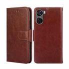 For ZTE Axon 40 Lite Crystal Texture Leather Phone Case(Brown) - 1