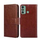 For ZTE Blade A53 4G Crystal Texture Leather Phone Case(Brown) - 1