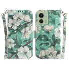 For Motorola Edge 40 3D Colored Horizontal Flip Leather Phone Case(Watercolor Flower) - 1