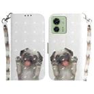 For Motorola Edge 40 3D Colored Horizontal Flip Leather Phone Case(Pug) - 1