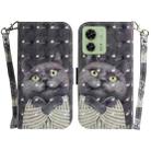 For Motorola Edge 40 3D Colored Horizontal Flip Leather Phone Case(Hug Cat) - 1