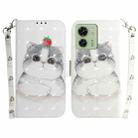 For Motorola Edge 40 3D Colored Horizontal Flip Leather Phone Case(Cute Cat) - 1