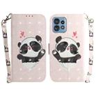 For Motorola Edge 40 Pro 3D Colored Horizontal Flip Leather Phone Case(Heart Panda) - 1