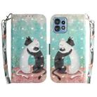 For Motorola Edge 40 Pro 3D Colored Horizontal Flip Leather Phone Case(Black White Cat) - 1