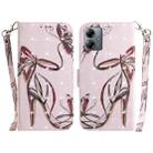 For Motorola Moto G14 3D Colored Horizontal Flip Leather Phone Case(Butterfly High-heeled) - 1