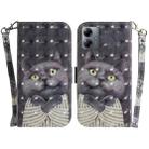 For Motorola Moto G14 3D Colored Horizontal Flip Leather Phone Case(Hug Cat) - 1