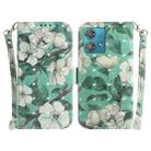 For Motorola Edge 40 Neo 3D Colored Flip Leather Phone Case(Watercolor Flower) - 1