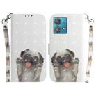 For Motorola Edge 40 Neo 3D Colored Horizontal Flip Leather Phone Case(Pug) - 1