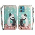 For Motorola Edge 40 Neo 3D Colored Flip Leather Phone Case(Black White Cat) - 1