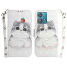 For Motorola Edge 40 Neo 3D Colored Horizontal Flip Leather Phone Case(Cute Cat) - 1