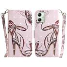 For Motorola Moto G54 3D Colored Horizontal Flip Leather Phone Case(Butterfly High-heeled) - 1