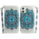 For Motorola Moto G54 3D Colored Horizontal Flip Leather Phone Case(Peacock Wreath) - 1