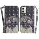 For Motorola Moto G54 3D Colored Flip Leather Phone Case(Hug Cat) - 1