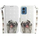 For Motorola Moto G Play 4G 2024 3D Colored Flip Leather Phone Case(Pug) - 1