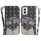 For Motorola Moto G Power 5G 2024 3D Colored Horizontal Flip Leather Phone Case(Hug Cat) - 1