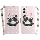 For Motorola Moto G Power 5G 2024 3D Colored Horizontal Flip Leather Phone Case(Heart Panda) - 1