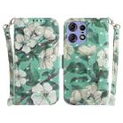 For Motorola Edge 50 Pro 3D Colored Flip Leather Phone Case(Watercolor Flower) - 1