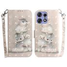 For Motorola Edge 50 Pro 3D Colored Flip Leather Phone Case(Squirrels) - 1