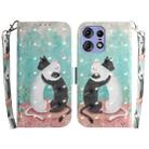 For Motorola Edge 50 Pro 3D Colored Horizontal Flip Leather Phone Case(Black White Cat) - 1