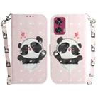 For Motorola Edge 50 Fusion 3D Colored Horizontal Flip Leather Phone Case(Heart Panda) - 1