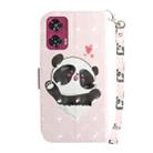 For Motorola Edge 50 Fusion 3D Colored Horizontal Flip Leather Phone Case(Heart Panda) - 3