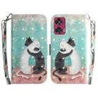 For Motorola Edge 50 Fusion 3D Colored Flip Leather Phone Case(Black White Cat) - 1