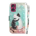 For Motorola Edge 50 Fusion 3D Colored Flip Leather Phone Case(Black White Cat) - 3