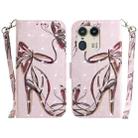 For Motorola Edge 50 Ultra 3D Colored Horizontal Flip Leather Phone Case(Butterfly High-heeled) - 1