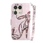 For Motorola Edge 50 Ultra 3D Colored Horizontal Flip Leather Phone Case(Butterfly High-heeled) - 3