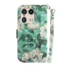 For Motorola Edge 50 Ultra 3D Colored Flip Leather Phone Case(Watercolor Flower) - 3