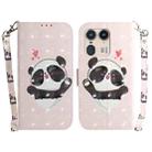 For Motorola Edge 50 Ultra 3D Colored Horizontal Flip Leather Phone Case(Heart Panda) - 1