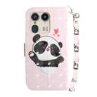 For Motorola Edge 50 Ultra 3D Colored Horizontal Flip Leather Phone Case(Heart Panda) - 3