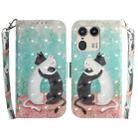 For Motorola Edge 50 Ultra 3D Colored Flip Leather Phone Case(Black White Cat) - 1