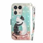 For Motorola Edge 50 Ultra 3D Colored Flip Leather Phone Case(Black White Cat) - 3