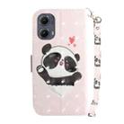 For Motorola Edge 2024 3D Colored Horizontal Flip Leather Phone Case(Heart Panda) - 3