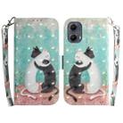 For Motorola Edge 2024 3D Colored Horizontal Flip Leather Phone Case(Black White Cat) - 1