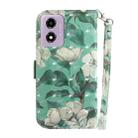 For Motorola Moto G04s / Moto E14 3D Colored Flip Leather Phone Case(Watercolor Flower) - 3