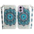 For Motorola Moto G04s / Moto E14 3D Colored Flip Leather Phone Case(Peacock Wreath) - 1