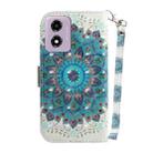 For Motorola Moto G04s / Moto E14 3D Colored Flip Leather Phone Case(Peacock Wreath) - 3