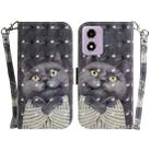 For Motorola Moto G04s / Moto E14 3D Colored Flip Leather Phone Case(Hug Cat) - 1