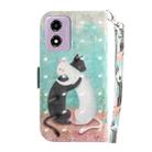 For Motorola Moto G04s / Moto E14 3D Colored Flip Leather Phone Case(Black White Cat) - 3