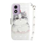 For Motorola Moto G04s / Moto E14 3D Colored Horizontal Flip Leather Phone Case(Cute Cat) - 3