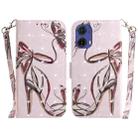 For Motorola Moto G85 3D Colored Flip Leather Phone Case(Butterfly High-heeled) - 1