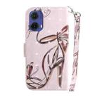 For Motorola Moto G85 3D Colored Flip Leather Phone Case(Butterfly High-heeled) - 3