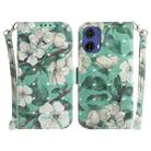 For Motorola Moto G85 3D Colored Flip Leather Phone Case(Watercolor Flower) - 1